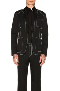 Givenchy Contrast Stitch Jacket In Black