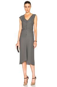 Maison Margiela Poly Georgette Dress In Gray