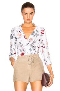 Equipment Adalyn Floral Top In White,floral