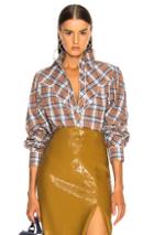 Johanna Ortiz Dance Of The Deer Shirt In Checkered & Plaid,blue,neutrals
