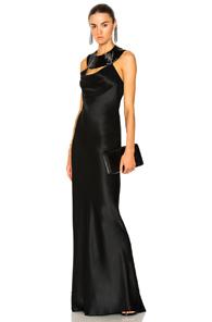 Cushnie Et Ochs Beaded Collar Gown In Black