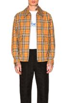 Burberry Full Zip Harrington Jacket In Checkered & Plaid,neutrals