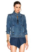 Anthony Vaccarello Denim Jacket In Blue