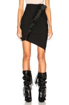Saint Laurent Gabardine Ruffle Trim Pleated Mini Skirt In Black