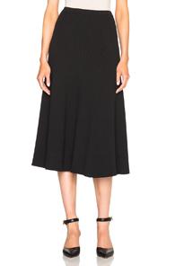 Rosetta Getty Ribbed Flare Skirt In Black