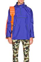 Junya Watanabe Striped Raincoat In Blue