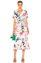 Mara Hoffman Midi Wrap Dress In Abstract,floral,white