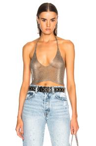 Fannie Schiavoni Halterneck Mesh Top In Metallics