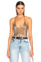 Fannie Schiavoni Halterneck Mesh Top In Metallics