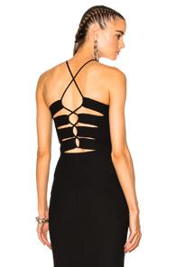 Alexander Wang Back Slit Lacing Top In Black