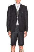 Thom Browne Classic Double Breasted Blazer In Gray