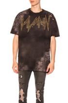 Balmain Gothic Destroyed Logo Oversized Tee In Black