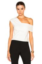 Michelle Mason Asymmetric Strap Top In White