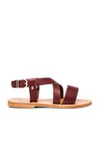 K Jacques Leather Corentin Sandals In Red