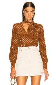 Veronica Beard Jeffries Blouse In Abstract,brown,white