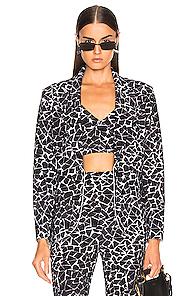Norma Kamali Single Breasted Jacket In Abstract,black