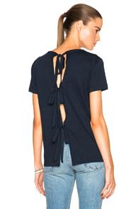 Helmut Lang Back Tie Tee In Blue