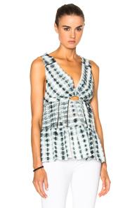 Thakoon Peasant Top In Blue,white,ombre & Tie Dye