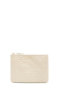Comme Des Garcons Star Embossed Pouch In White