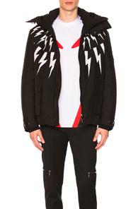 Neil Barrett Fairisle Bolt Ski Jacket In Black