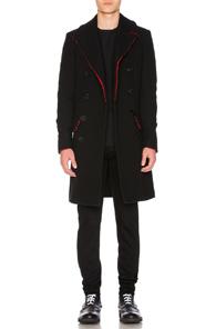 Givenchy Contrast Coat In Black