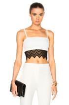 David Koma Zig Zag Macrame Bra In White