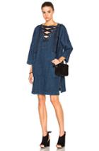 Sea Lace Up Dress In Blue