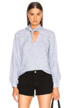 Frame Handkerchief Top In Blue,stripes,white