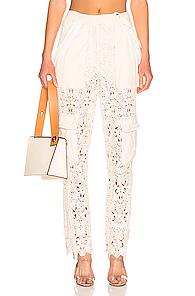 Jonathan Simkhai Mixed Trim Twill Utility Pants In Neutral