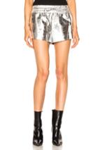 Off-white Leather Running Shorts In Metallics