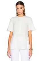 Proenza Schouler Satin Back Crepe Flared Top In White