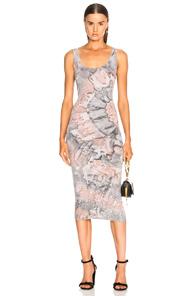 Enza Costa Rib Tank Dress In Animal Print,gray