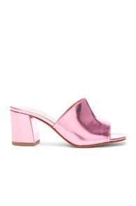 Maryam Nassir Zadeh Leather Mar Mules In Pink,metallics