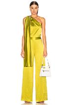 Brandon Maxwell One Shoulder Top In Green
