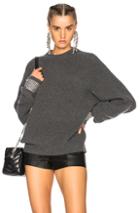 Alexander Wang Crew Neck Sweater With Crystal Cuffs In Gray