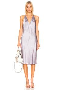 T By Alexander Wang V Neck Dress In Purple