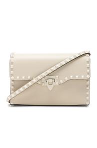 Valentino Medium Rockstud Shoulder Bag In White
