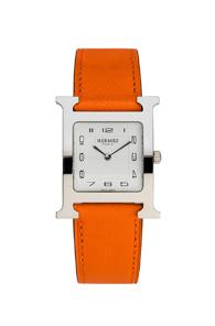 Hermes Heure Hour Mm In Orange,metallics