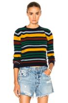 The Elder Statesman Fwrd Exclusive Original Cropped Crew In Green,stripes,black