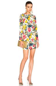 Fausto Puglisi Long Sleeve Mini Dress In White,floral