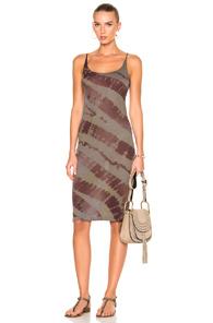 Raquel Allegra Layering Tank Dress In Green,ombre & Tie Dye,red