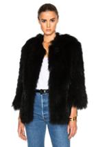 Yves Salomon Asiatic Raccoon Jersey Jacket In Black