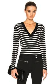 Veronica Beard Decade Striped Bodysuit In Stripes