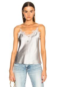 Fleur Du Mal Lace Trim Cami In Silver
