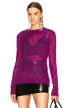 Helmut Lang Distressed Long Sleeve Sweater In Purple