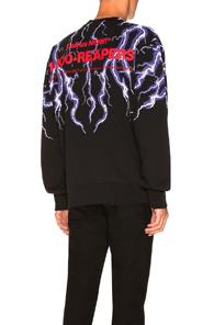 Alexander Wang Lightning Collage Loopback Sweatshirt In Black,purple