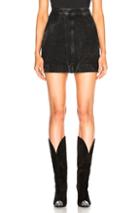Givenchy Zip Front Marble Wash Denim Skirt In Black