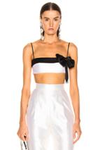 Rasario Bow Cropped Top In Black,white