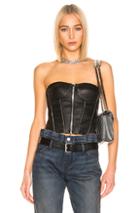 Rta Victoria Leather Bustier Top In Black