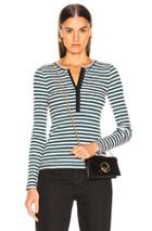 Rag & Bone/jean Halifax Henley Long Sleeve In Green,stripes,pink